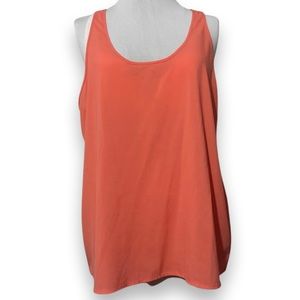 FRENCHI || Coral Rose Woven Swing Flowy Tank Top || size Large